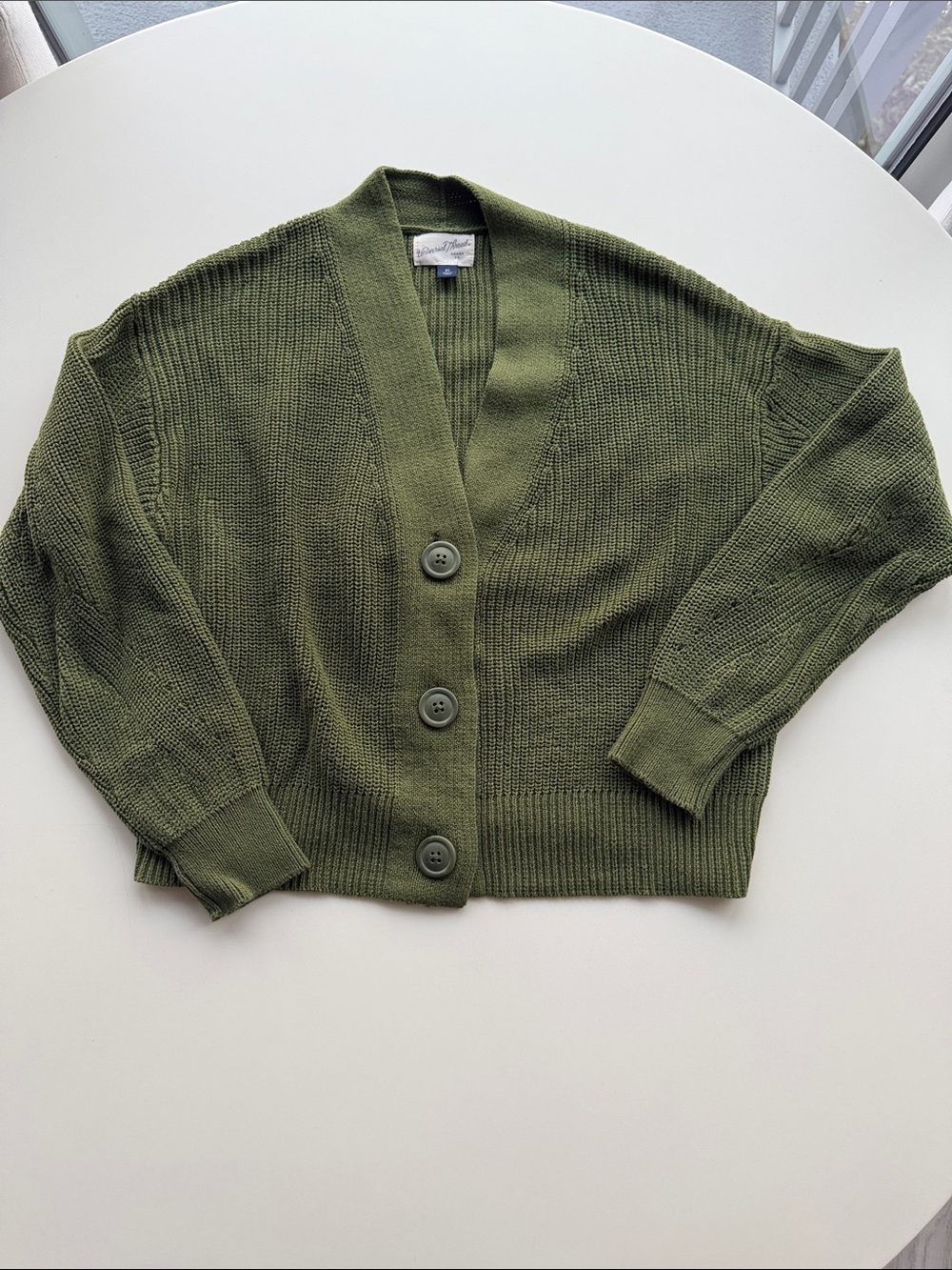 Universal Thread Olive Green Chunky Button-Front Cardigan